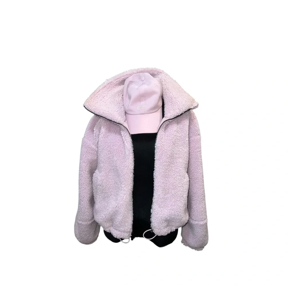 π πππππππππ Pink Peony Sherpa Jacket + Cap Set (Size 8) - Picture 11 of 13